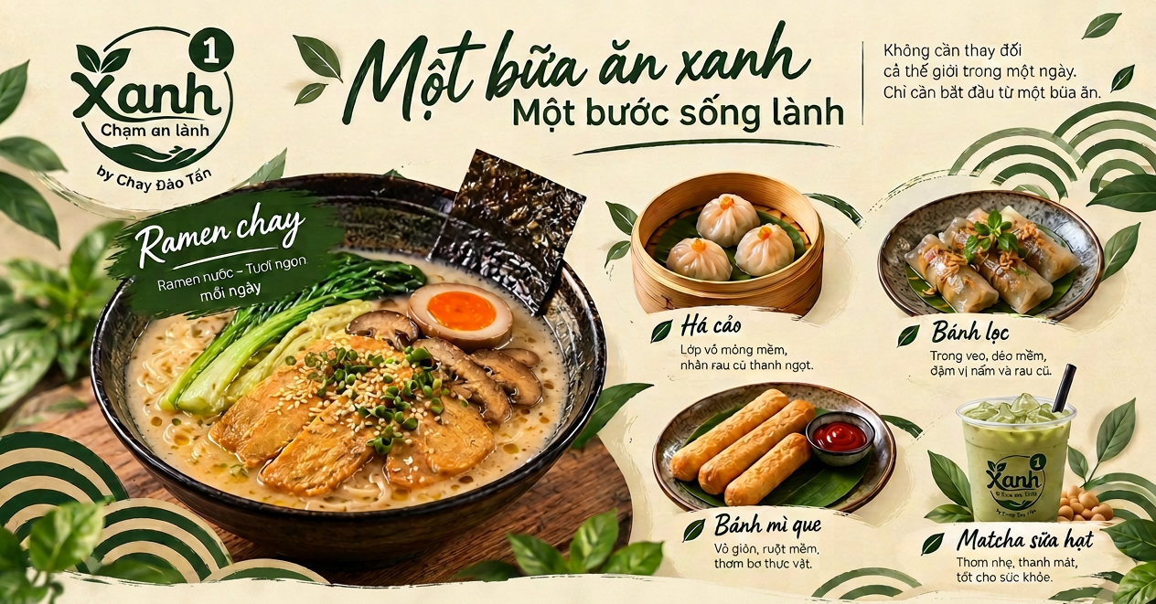 Tô ramen chay của XANH – Chạm an lành